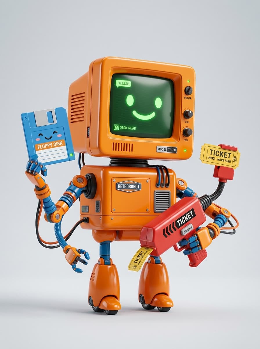 3D Retro Computer Character